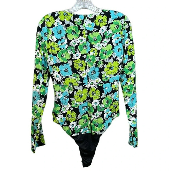 New ZARA Draped Floral Bodysuit Size XS - Picture 2 of 9